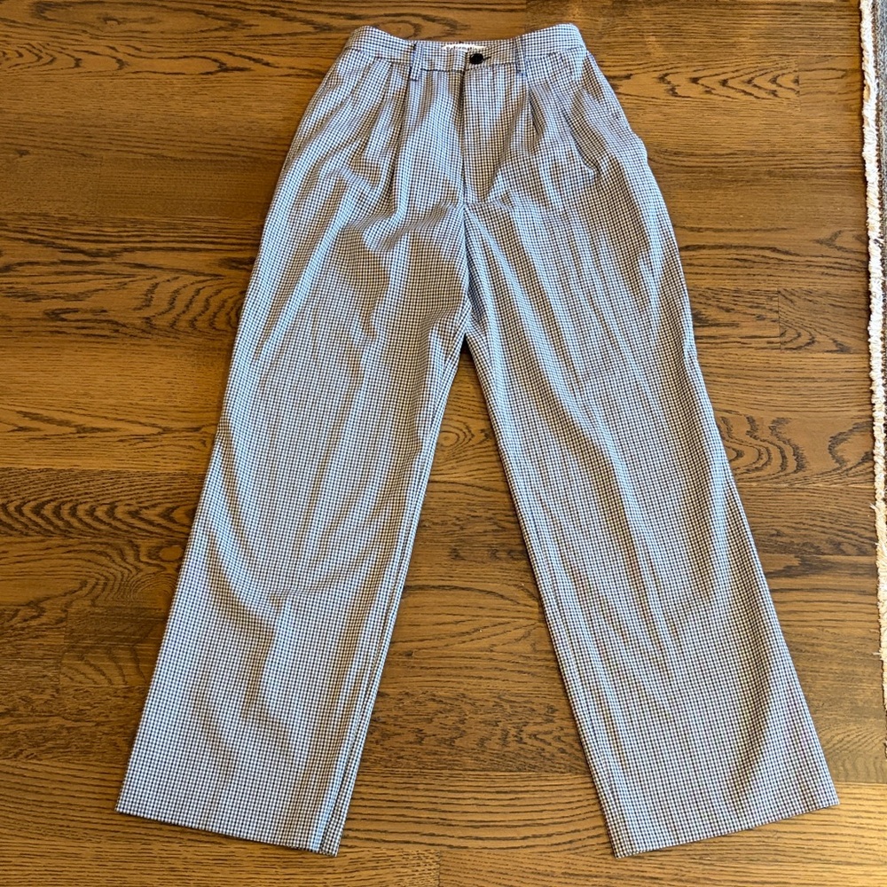 Reformation Women’s Gray, Black and White Checkered Dress Pants